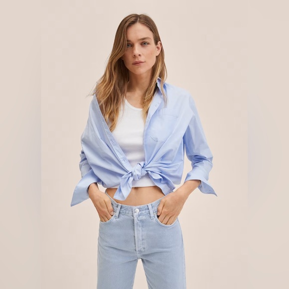 BRAND NEW Mango High-waist Wide Leg Raw Hem Denim  Sz 2 - Picture 5 of 7